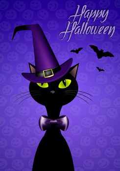 Black cat for Happy Halloween