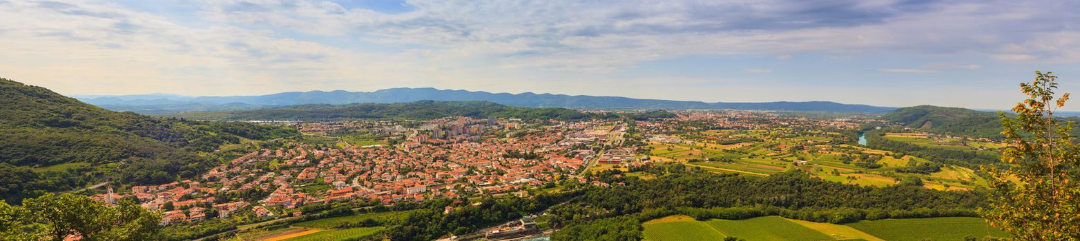 View of Gorizia and Nova Gorica from sabotin mountain
