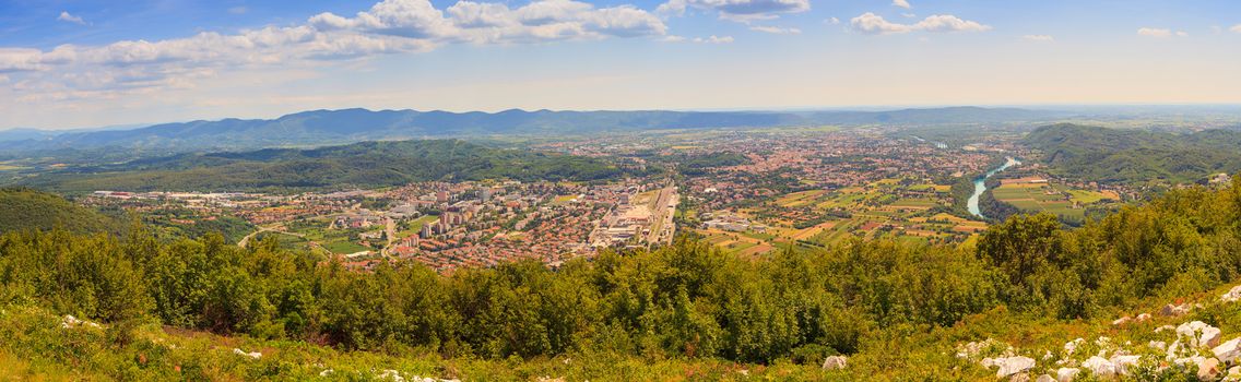 View of Gorizia and Nova Gorica from sabotin mountain