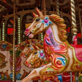 A colourful Carousel Horse