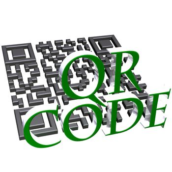 Abstract example of a three-dimensional QR code as a background