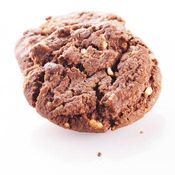 A couple of big biscuits isolated over white background