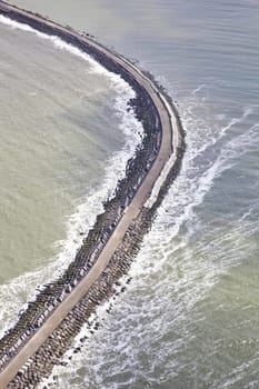 Pier from above in sea at IJmuiden, The Netherlands