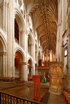 The 900 year old Norwich cathedral is a magnificent example of Norman architecture.