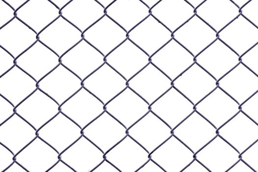 closeup of chainlink  isolated on white background