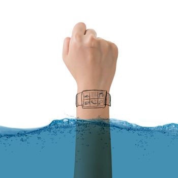 Smart watch concept of waterproof, growth, new, come out etc.