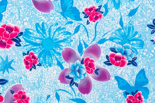 the seamless stylish floral pattern on the blue color background