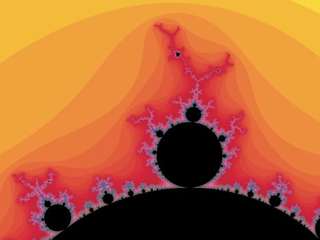 Digital computer graphic - rendering. Patterned fractal background on a bright colors for design