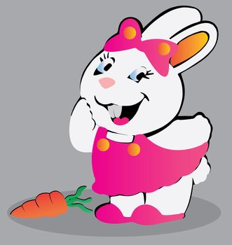 White Bunny With Carrot