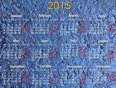 calendar for 2014 year on the luxurious blue background