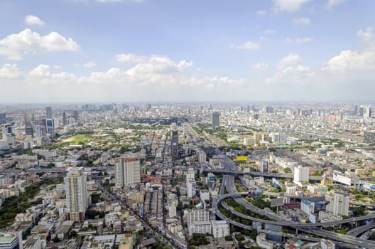 bangkok view from baiyoke tower II on 3 July 2014 BANGKOK - July 3: Baiyok Tower II is the tallest building in Thailand with 328.4 m. july 3, 2014 in Bangkok, Thailand