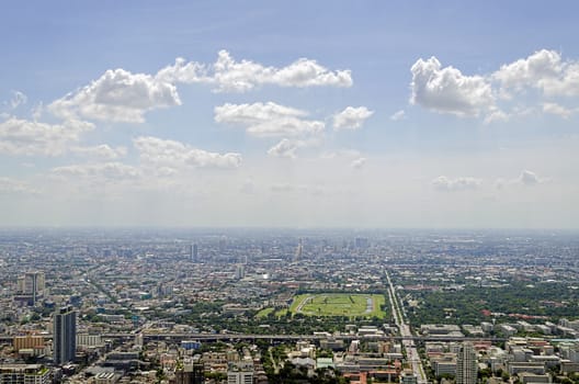 bangkok view from baiyoke tower II on 3 July 2014 BANGKOK - July 3: Baiyok Tower II is the tallest building in Thailand with 328.4 m. july 3, 2014 in Bangkok, Thailand