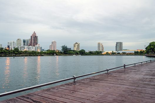 BANGKOK - July 19:view of benjakitti park,benjakitti park is the first stage in converting the Thailand Tobacco Monopoly into a park. on july 19, 2014 in Bangkok, Thailand