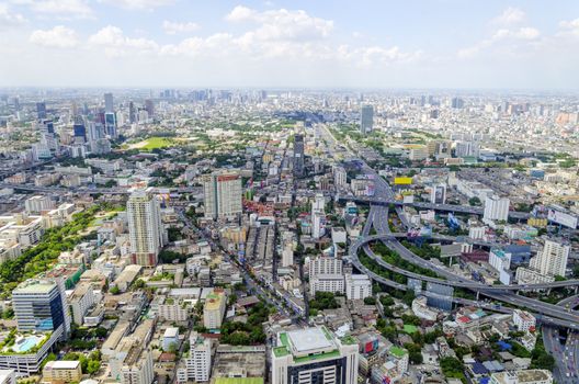 bangkok view from baiyoke tower II on 3 July 2014 BANGKOK - July 3: Baiyok Tower II is the tallest building in Thailand with 328.4 m. july 3, 2014 in Bangkok, Thailand