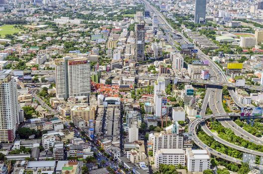 bangkok view from baiyoke tower II on 3 July 2014 BANGKOK - July 3: Baiyok Tower II is the tallest building in Thailand with 328.4 m. july 3, 2014 in Bangkok, Thailand