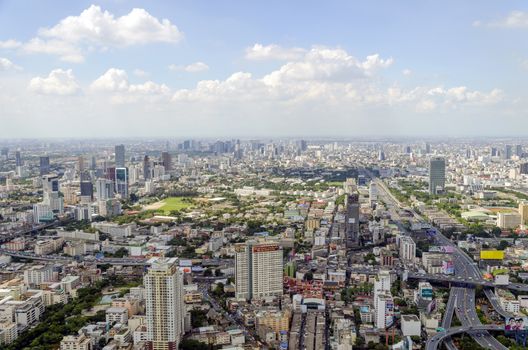 bangkok view from baiyoke tower II on 3 July 2014 BANGKOK - July 3: Baiyok Tower II is the tallest building in Thailand with 328.4 m. july 3, 2014 in Bangkok, Thailand