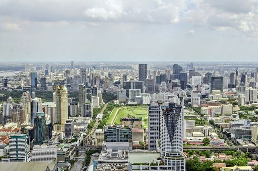 bangkok view from baiyoke tower II on 3 July 2014 BANGKOK - July 3: Baiyok Tower II is the tallest building in Thailand with 328.4 m. july 3, 2014 in Bangkok, Thailand