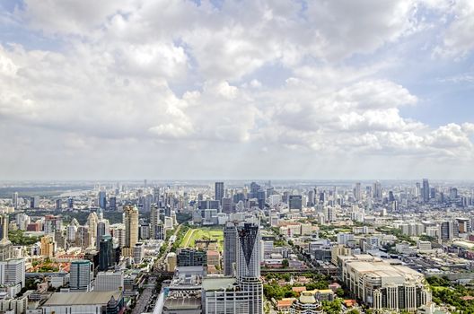 bangkok view from baiyoke tower II on 3 July 2014 BANGKOK - July 3: Baiyok Tower II is the tallest building in Thailand with 328.4 m. july 3, 2014 in Bangkok, Thailand