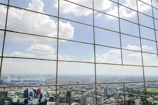 bangkok view from baiyoke tower II on 3 July 2014 BANGKOK - July 3: Baiyok Tower II is the tallest building in Thailand with 328.4 m. july 3, 2014 in Bangkok, Thailand