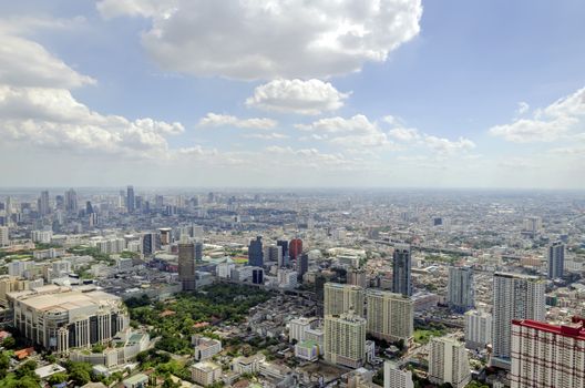 bangkok view from baiyoke tower II on 3 July 2014 BANGKOK - July 3: Baiyok Tower II is the tallest building in Thailand with 328.4 m. july 3, 2014 in Bangkok, Thailand