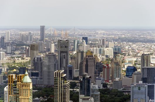 bangkok view from baiyoke tower II on 3 July 2014 BANGKOK - July 3: Baiyok Tower II is the tallest building in Thailand with 328.4 m. july 3, 2014 in Bangkok, Thailand