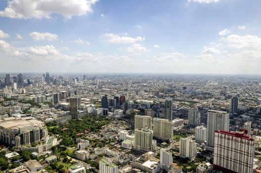 bangkok view from baiyoke tower II on 3 July 2014 BANGKOK - July 3: Baiyok Tower II is the tallest building in Thailand with 328.4 m. july 3, 2014 in Bangkok, Thailand