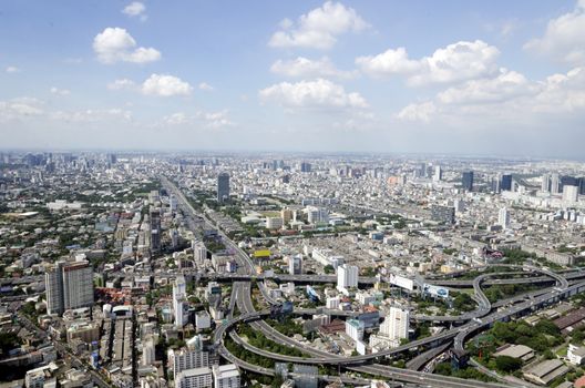 bangkok view from baiyoke tower II on 3 July 2014 BANGKOK - July 3: Baiyok Tower II is the tallest building in Thailand with 328.4 m. july 3, 2014 in Bangkok, Thailand