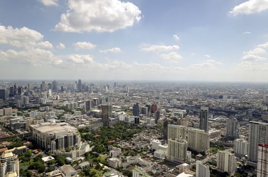 bangkok view from baiyoke tower II on 3 July 2014 BANGKOK - July 3: Baiyok Tower II is the tallest building in Thailand with 328.4 m. july 3, 2014 in Bangkok, Thailand