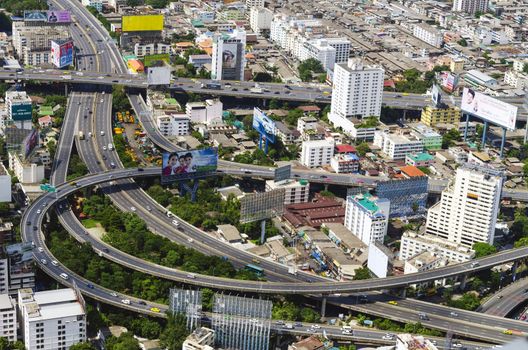 bangkok view from baiyoke tower II on 3 July 2014 BANGKOK - July 3: Baiyok Tower II is the tallest building in Thailand with 328.4 m. july 3, 2014 in Bangkok, Thailand