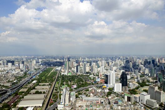 bangkok view from baiyoke tower II on 3 July 2014 BANGKOK - July 3: Baiyok Tower II is the tallest building in Thailand with 328.4 m. july 3, 2014 in Bangkok, Thailand