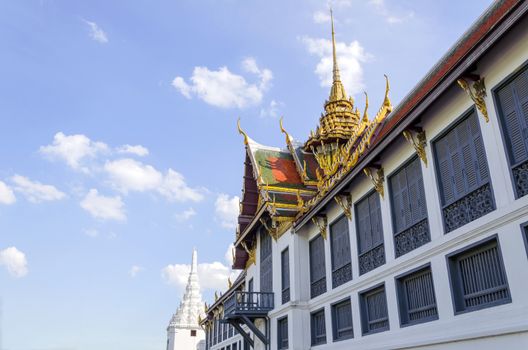BANGKOK,THAILAND - JULY 3: Wat Phra Kaew, Grand Palace Wall Bangkok. View from the street near Wat Phra Kaew, July 3, 2014 in Bangkok,Thailand