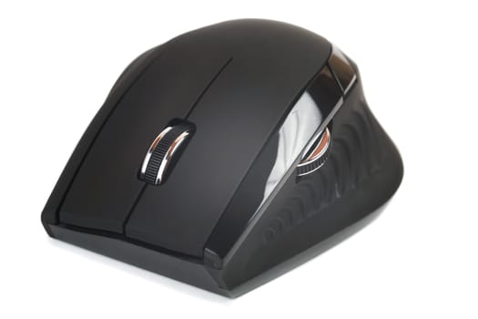 black computer mouse on white background