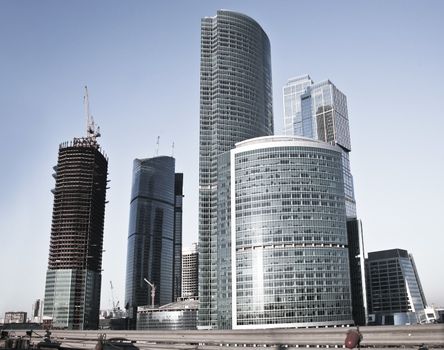 Building of high-rise buildings of the Moscow business centre