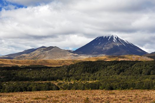 Mount Ngauruhoe volcano known from famous movies, Tongariro Crossing National Park - New Zealand