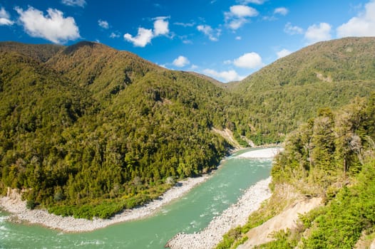 Beautiful  bends of the Buller River, New Zealand