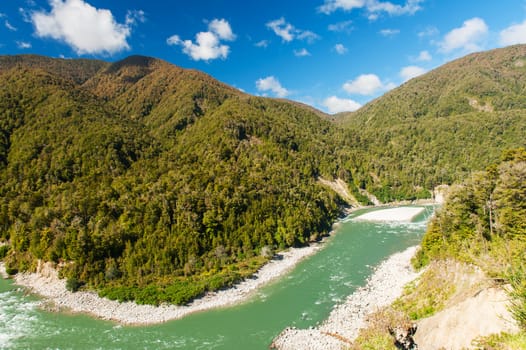 Beautiful  bends of the Buller River, New Zealand