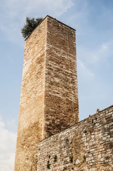 medieval building in the small town of Spello, Italy