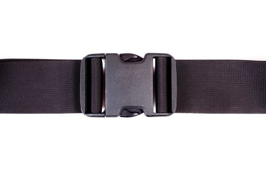 Black fabric belt with  plastic fastener
