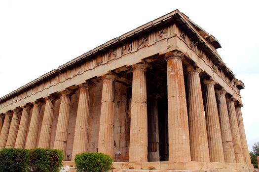 Photo shows details of Acropolis temple and its surroundings.