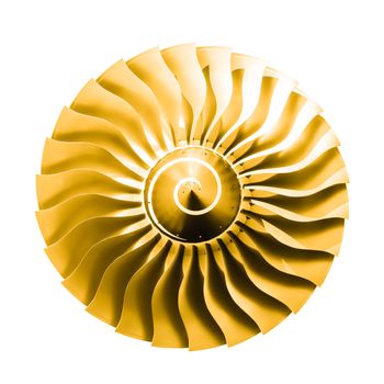 jet engine as an isolated golden sun graphics element