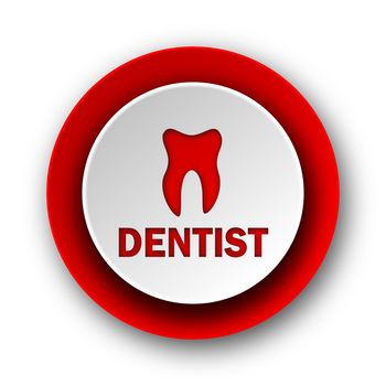 dentist red modern web icon on white background