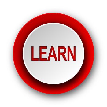 learn red modern web icon on white background