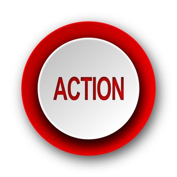 action red modern web icon on white background