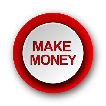 make money red modern web icon on white background