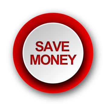 save money red modern web icon on white background