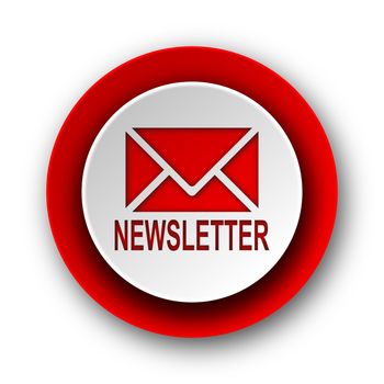 newsletter red modern web icon on white background