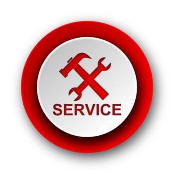 service red modern web icon on white background