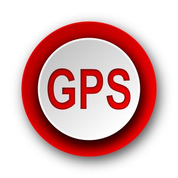 gps red modern web icon on white background