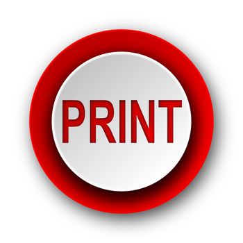 print red modern web icon on white background