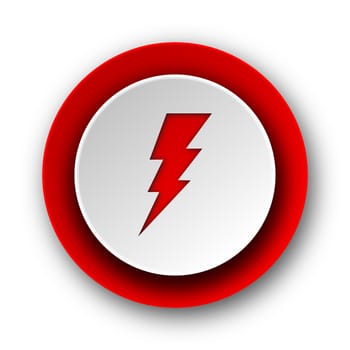 bolt red modern web icon on white background